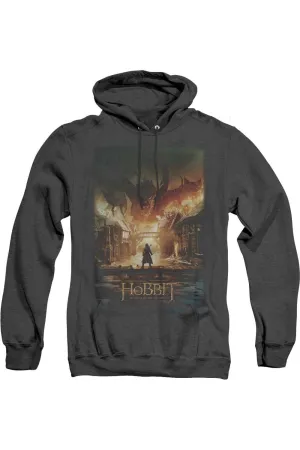 Hobbit Smaug Poster Adult Heather Hoodie / Hooded Sweatshirt