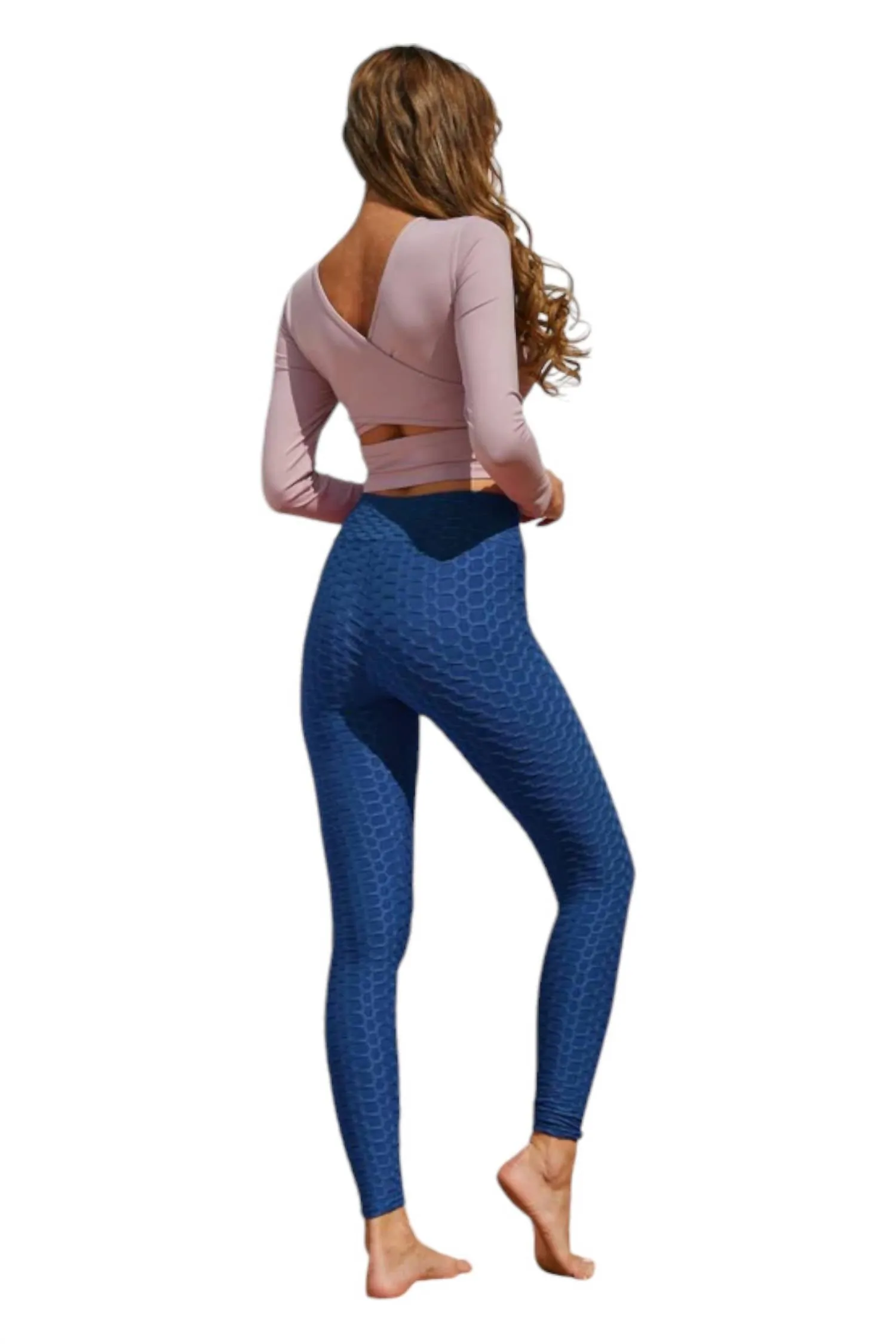 Honeycomb Leggings In Blue