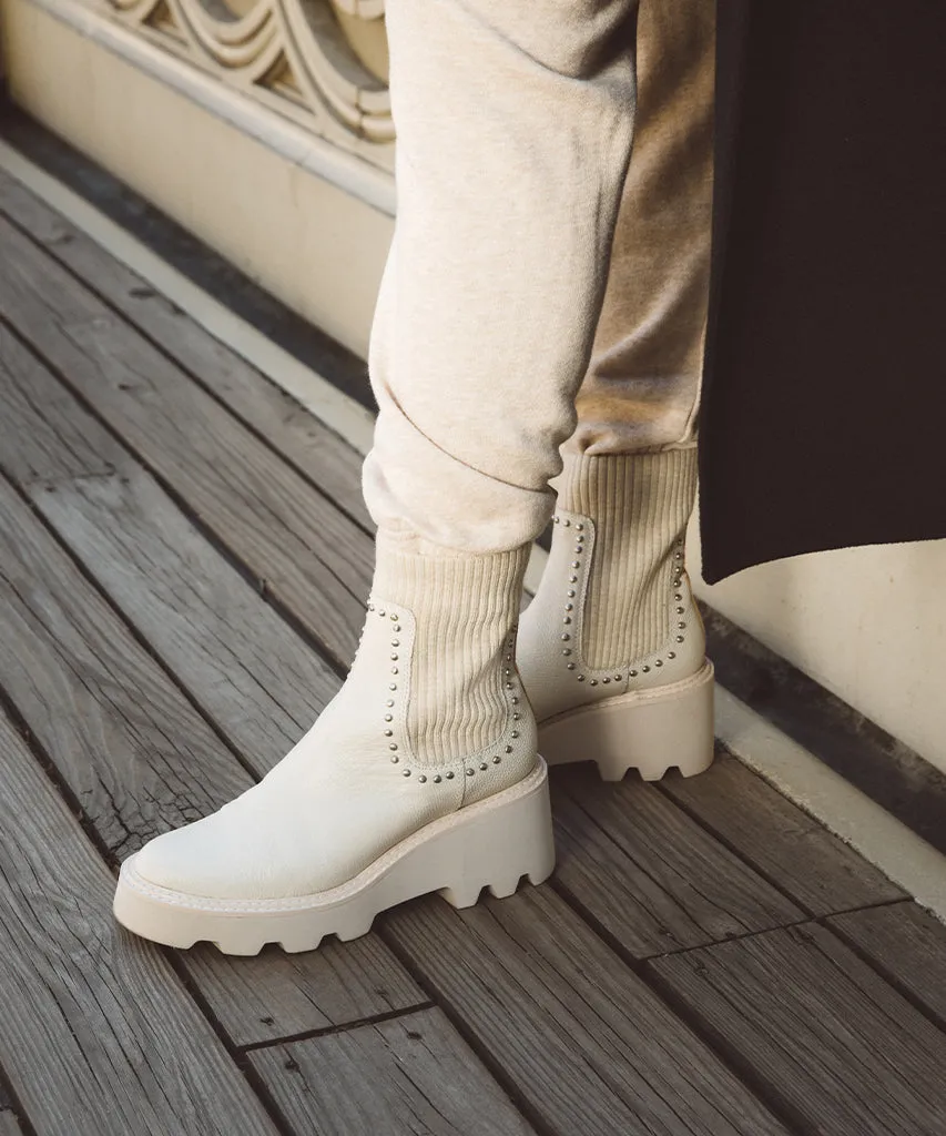 HOVEN STUD H2O BOOTS IVORY LEATHER