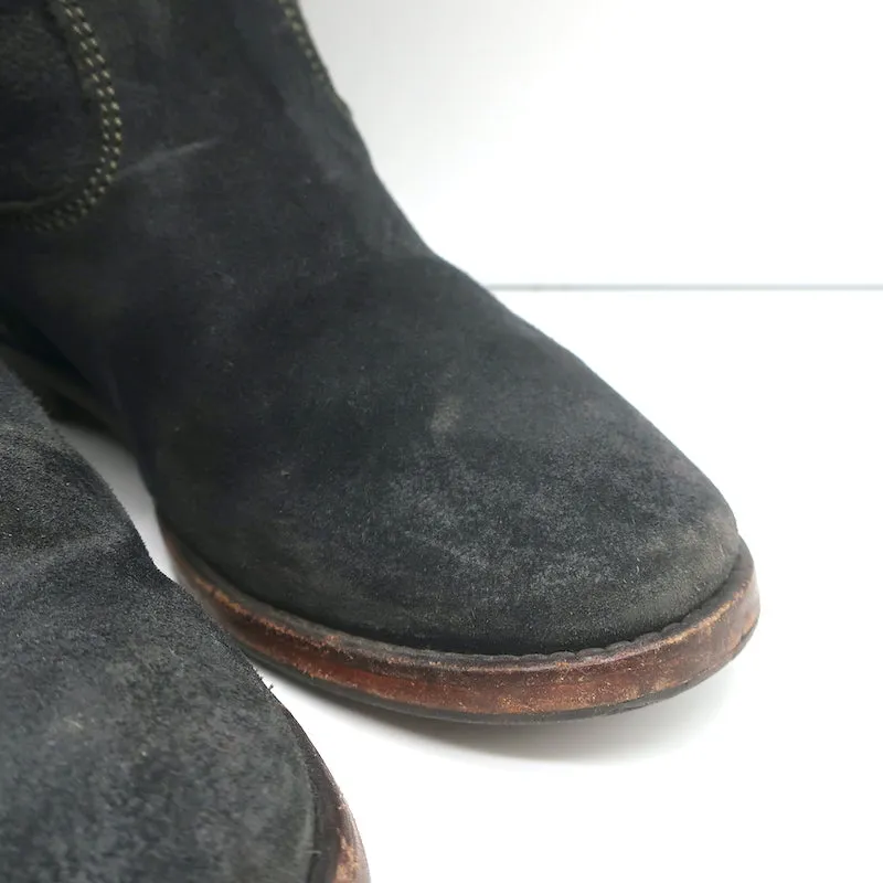 Isabel Marant Etoile Crisi Ankle Boots Black Suede Size 37 Hidden-Wedge Booties