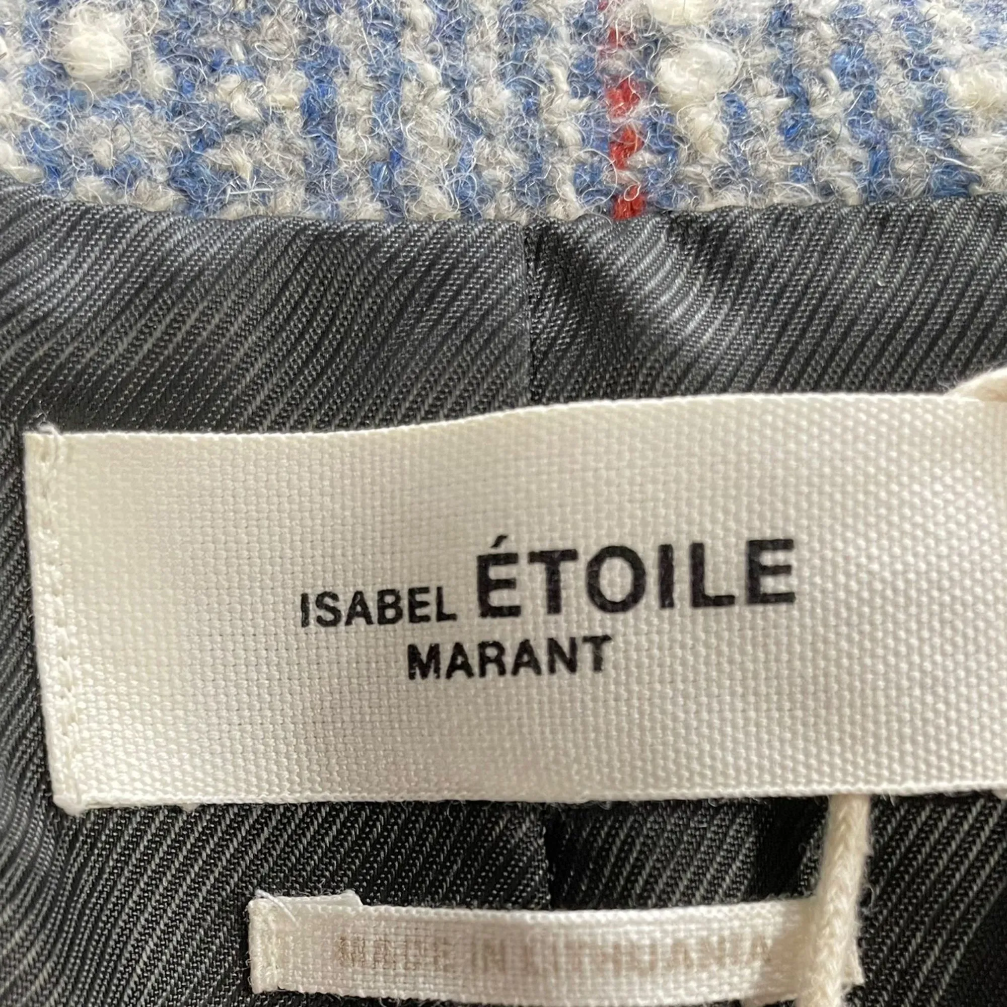 Isabel Marant Étoile Kice Plaid Tweed Blazer with Pockets in Blue Wool
