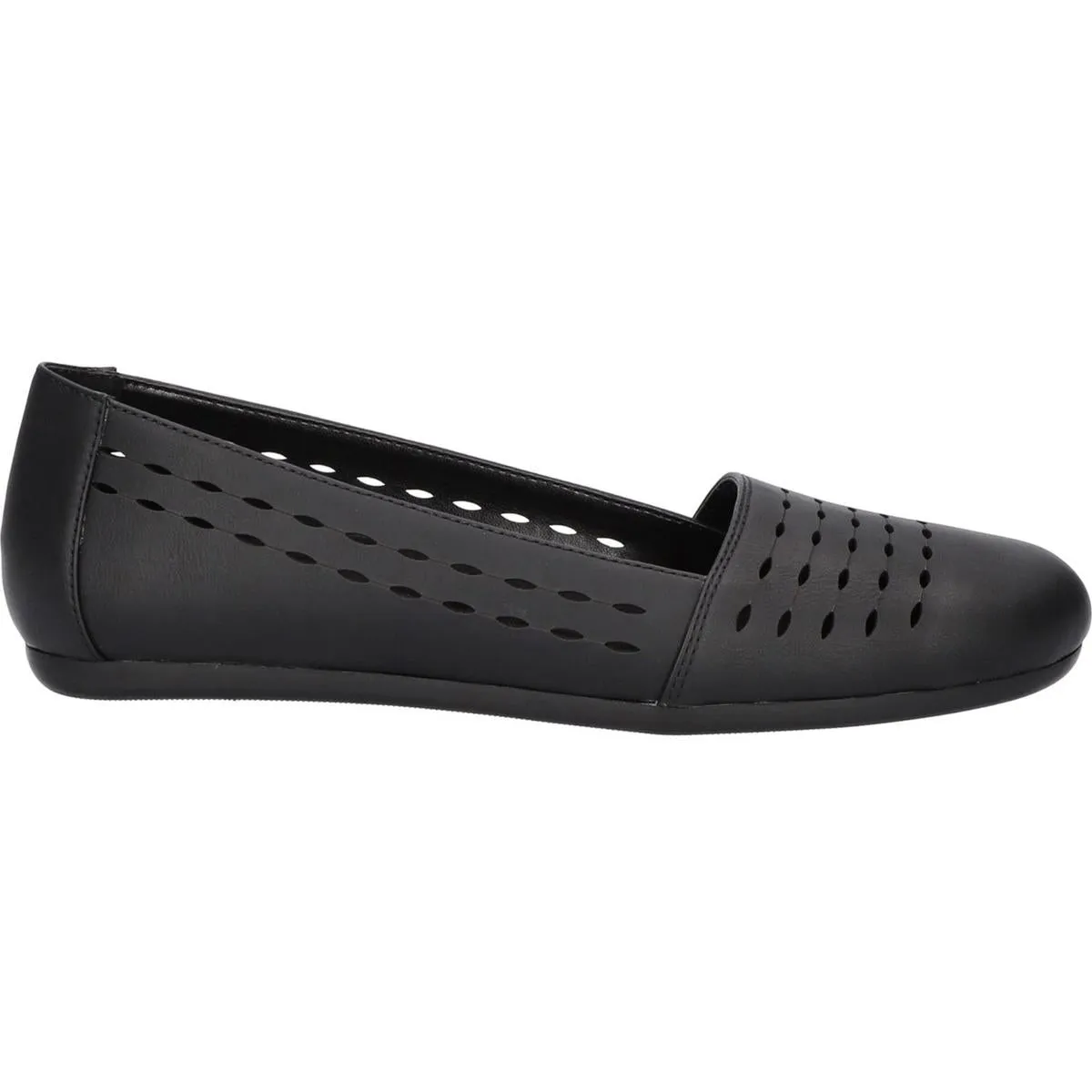 Isha Womens Faux Leather Perforated Loafers