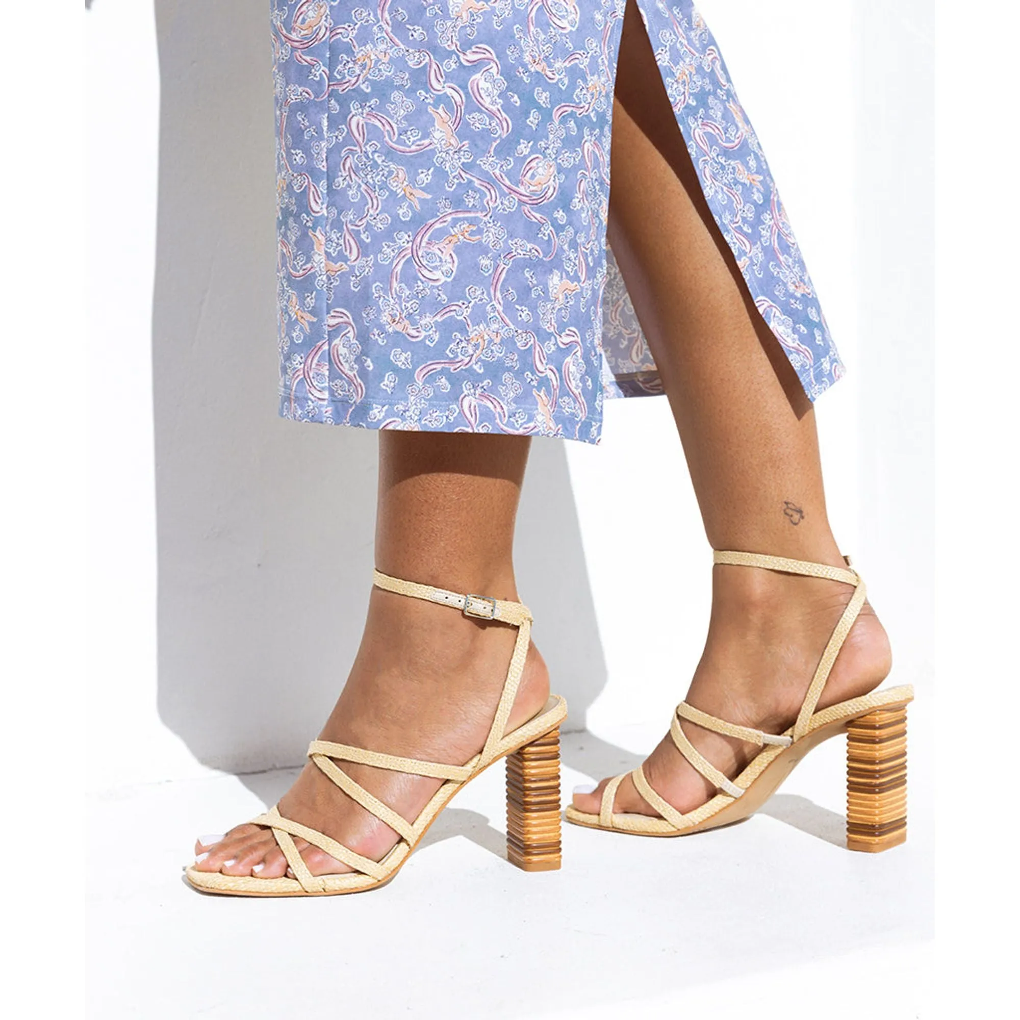 JENKO HEELS LT NATURAL RAFFIA