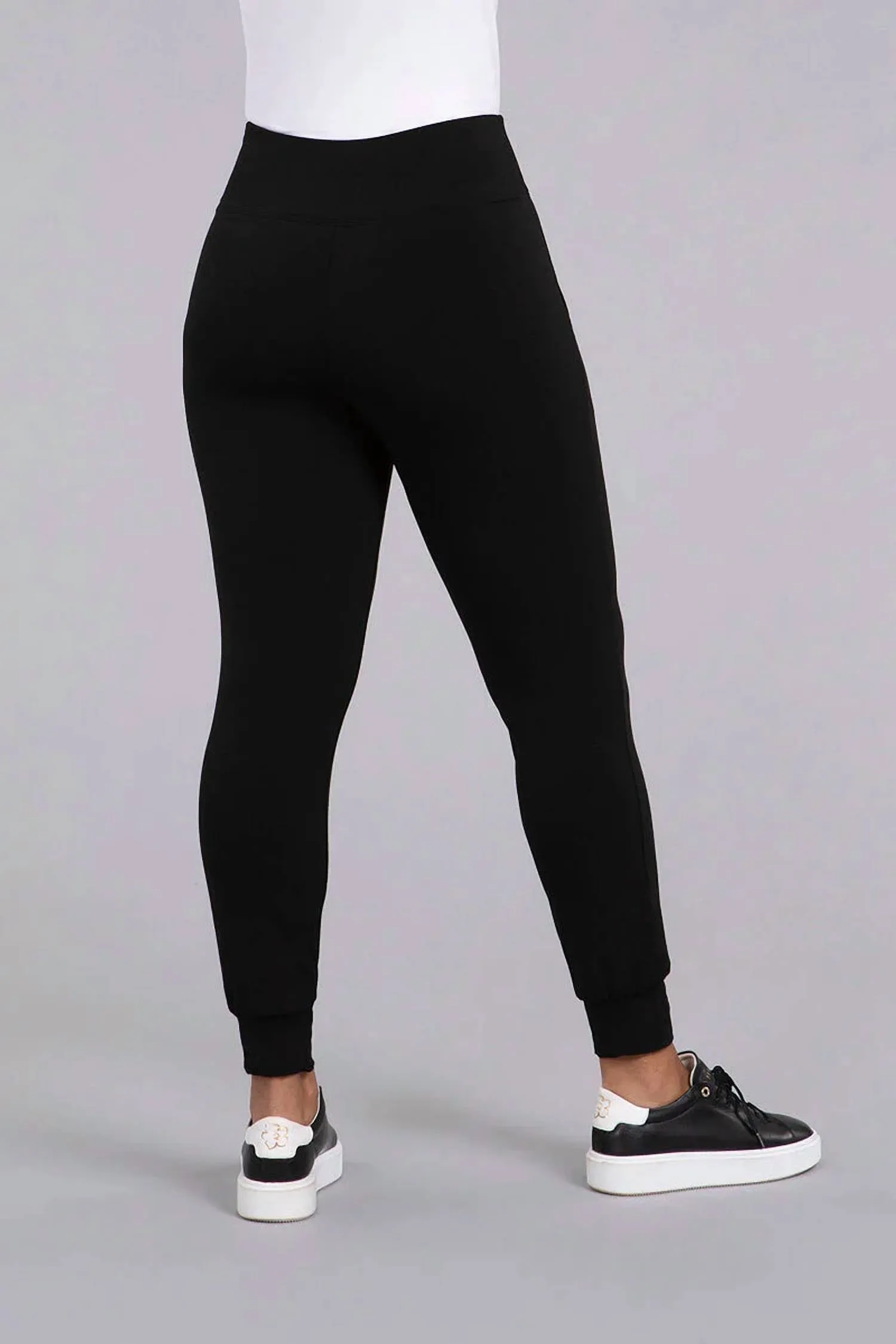 Jersey Fleece Back Leggings In Black