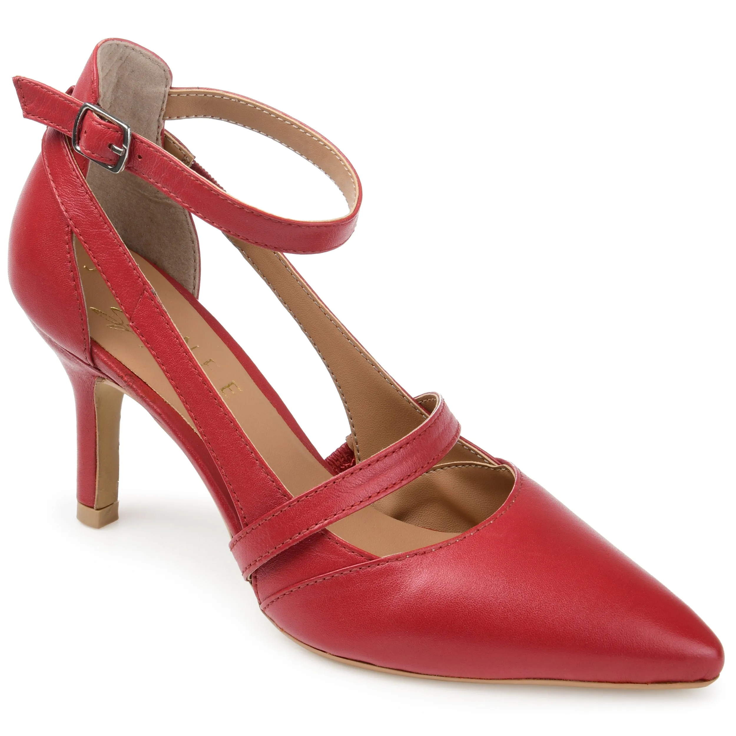 Journee Signature Women's Genuine Leather Vallerie Pump