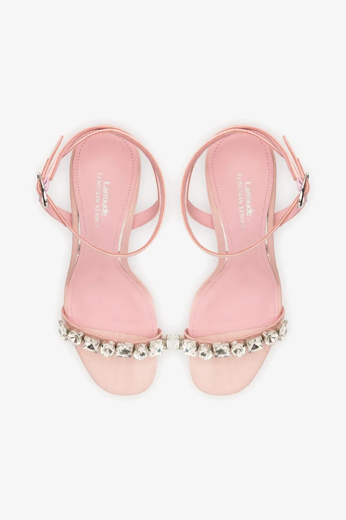 Larroudé for LoveShackFancy Calypso Sandal In Pink Fabric