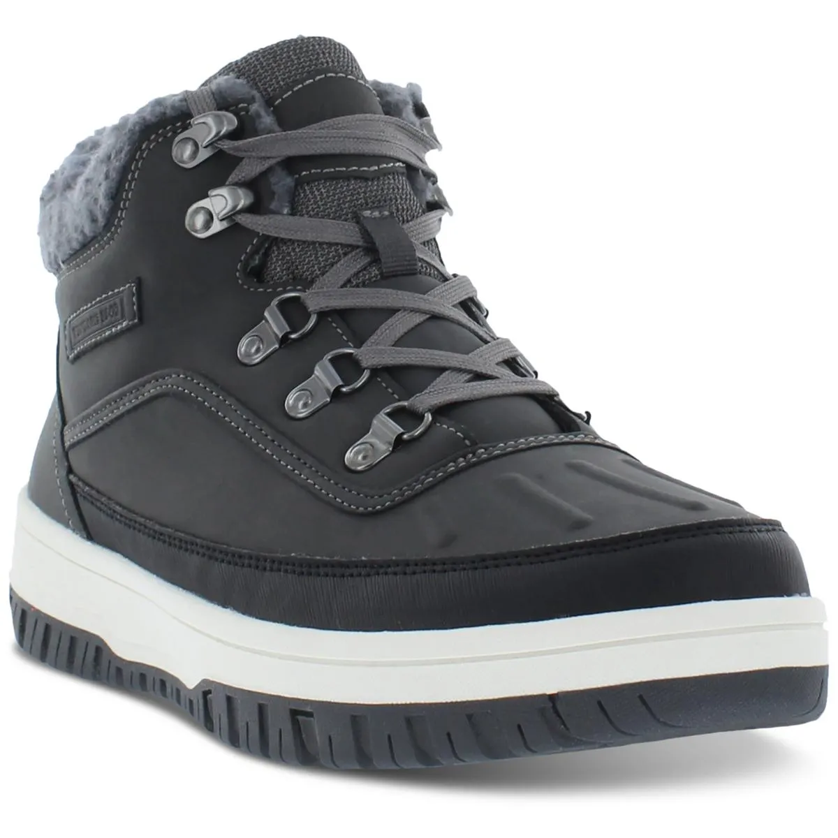 Larry Mens Faux Leather Cozy Winter & Snow Boots