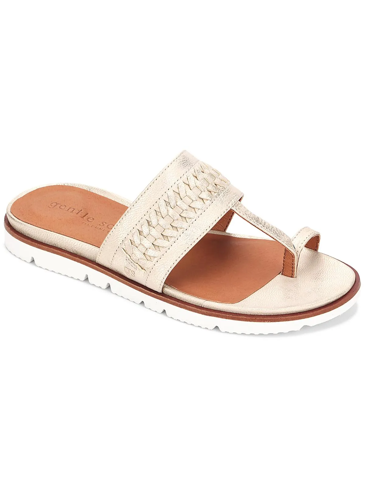 Lavern Lite Thong Braid Womens Leather Slip On Thong Sandals