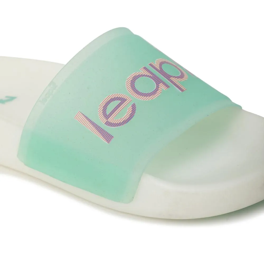 Leap7x NITPRO Casual Sea Green Slides For Women NITWALK-L9 By Liberty