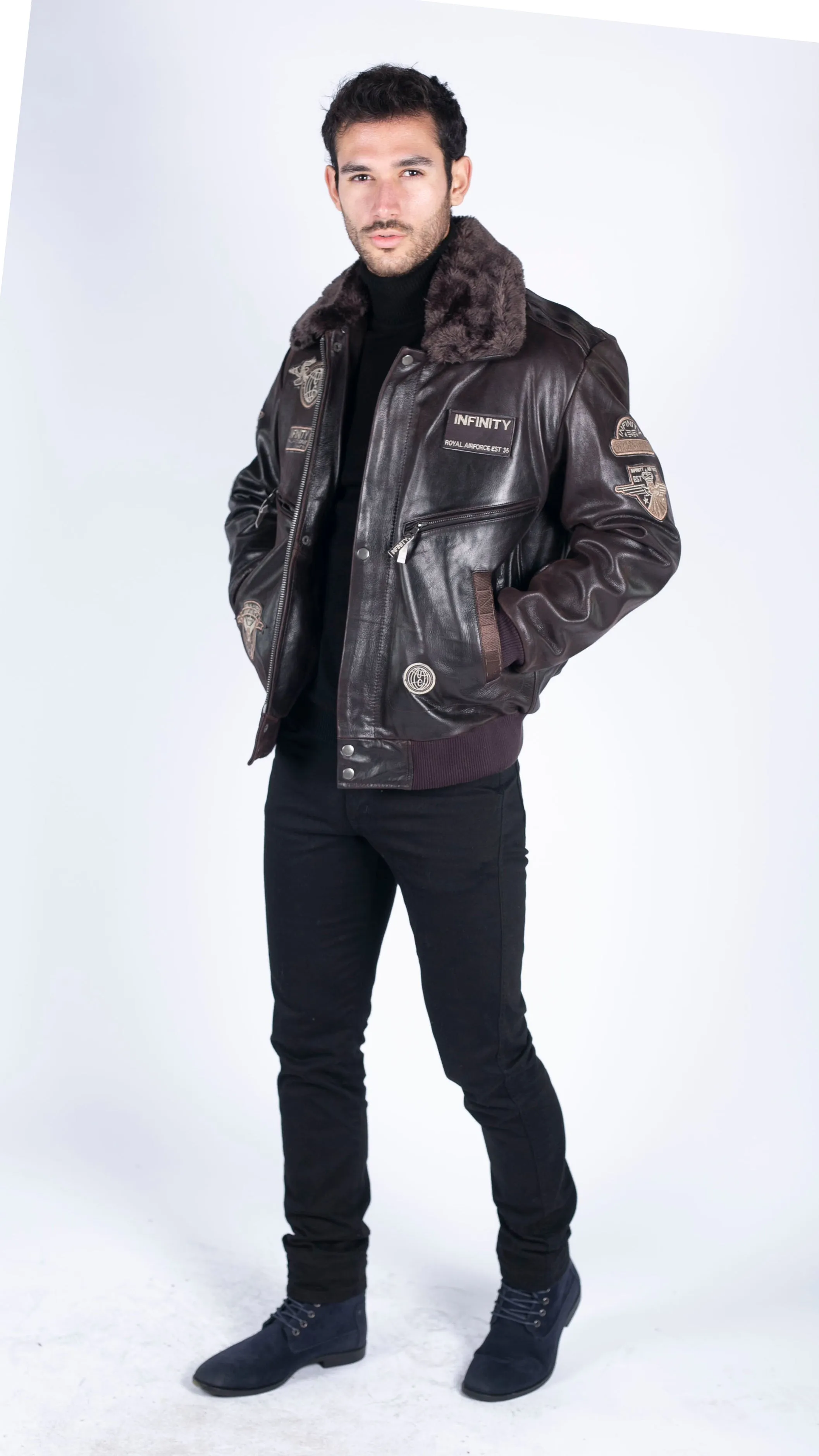 Leather Jacket Bomber Aviator