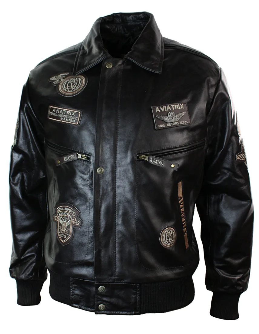 Leather Jacket Bomber Aviator