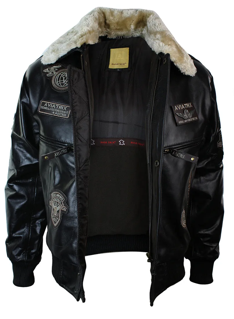Leather Jacket Bomber Aviator