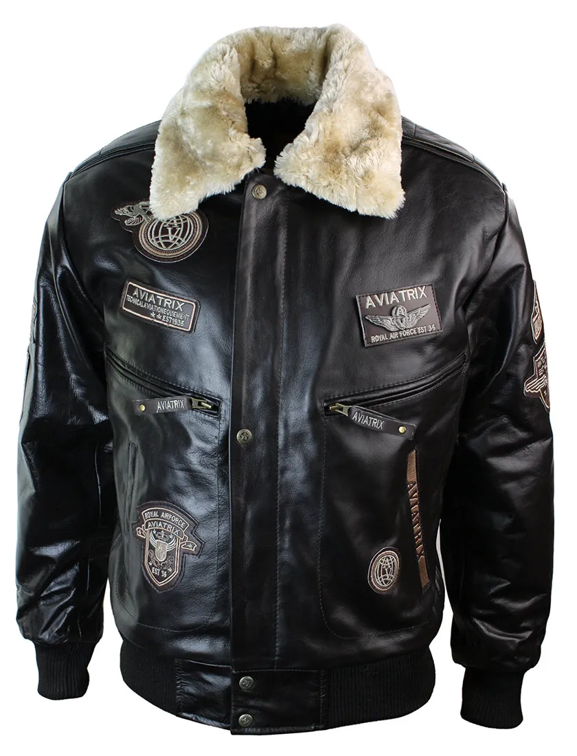 Leather Jacket Bomber Aviator