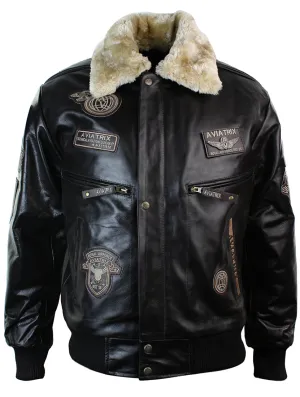 Leather Jacket Bomber Aviator