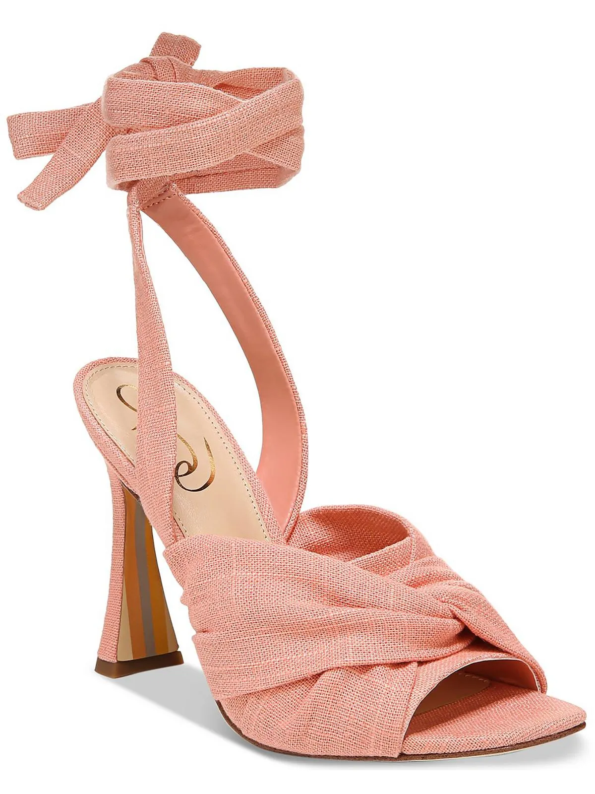 Lenora Womens Leather Square Toe Heels