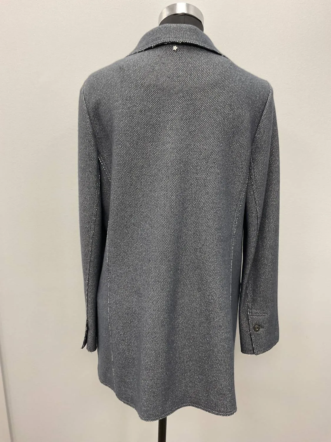 Long One Button Jacket In Navy