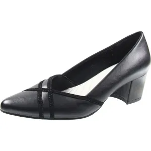 Lotus Womens Solid Leather Loafer Heels