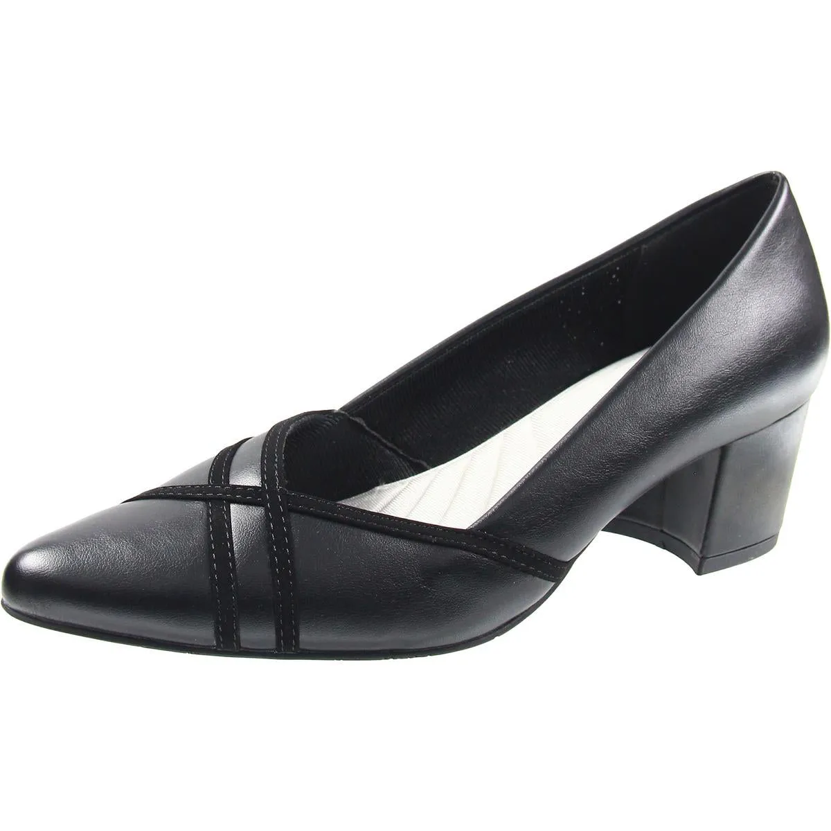 Lotus Womens Solid Leather Loafer Heels