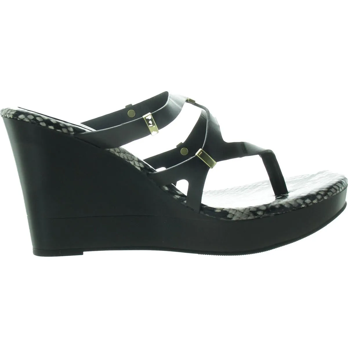 Luz Womens Snake Print Manmade Wedge Heels