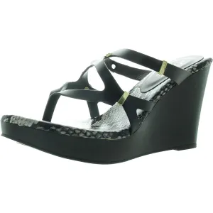 Luz Womens Snake Print Manmade Wedge Heels