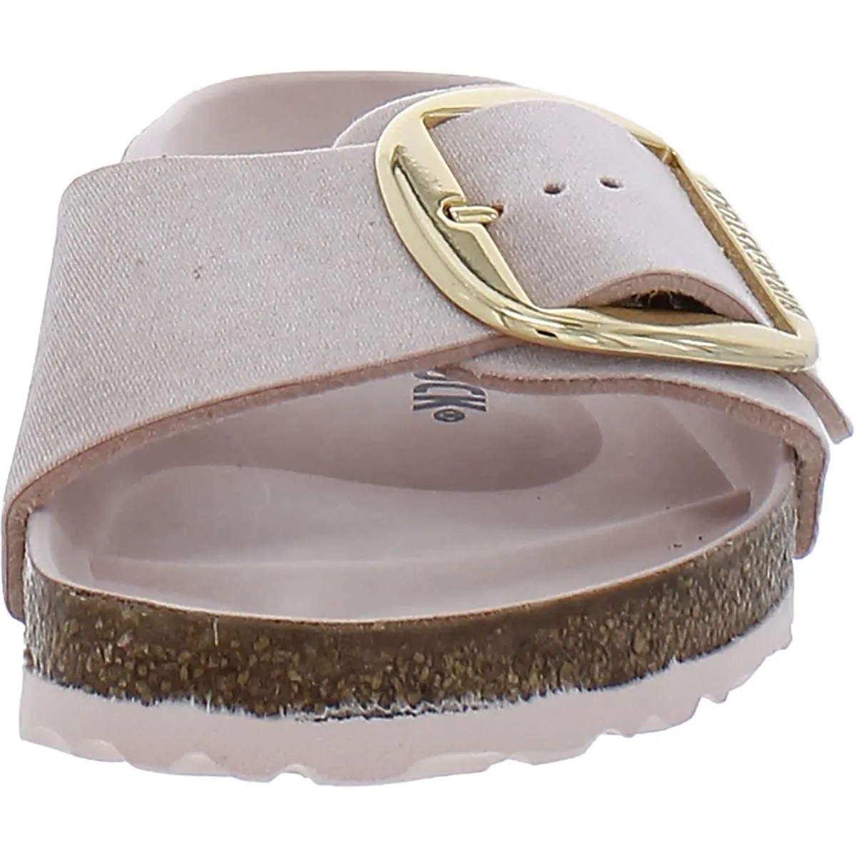 Madrid Big Buckle Rivet Logo Womens Velvet Cork Slide Sandals