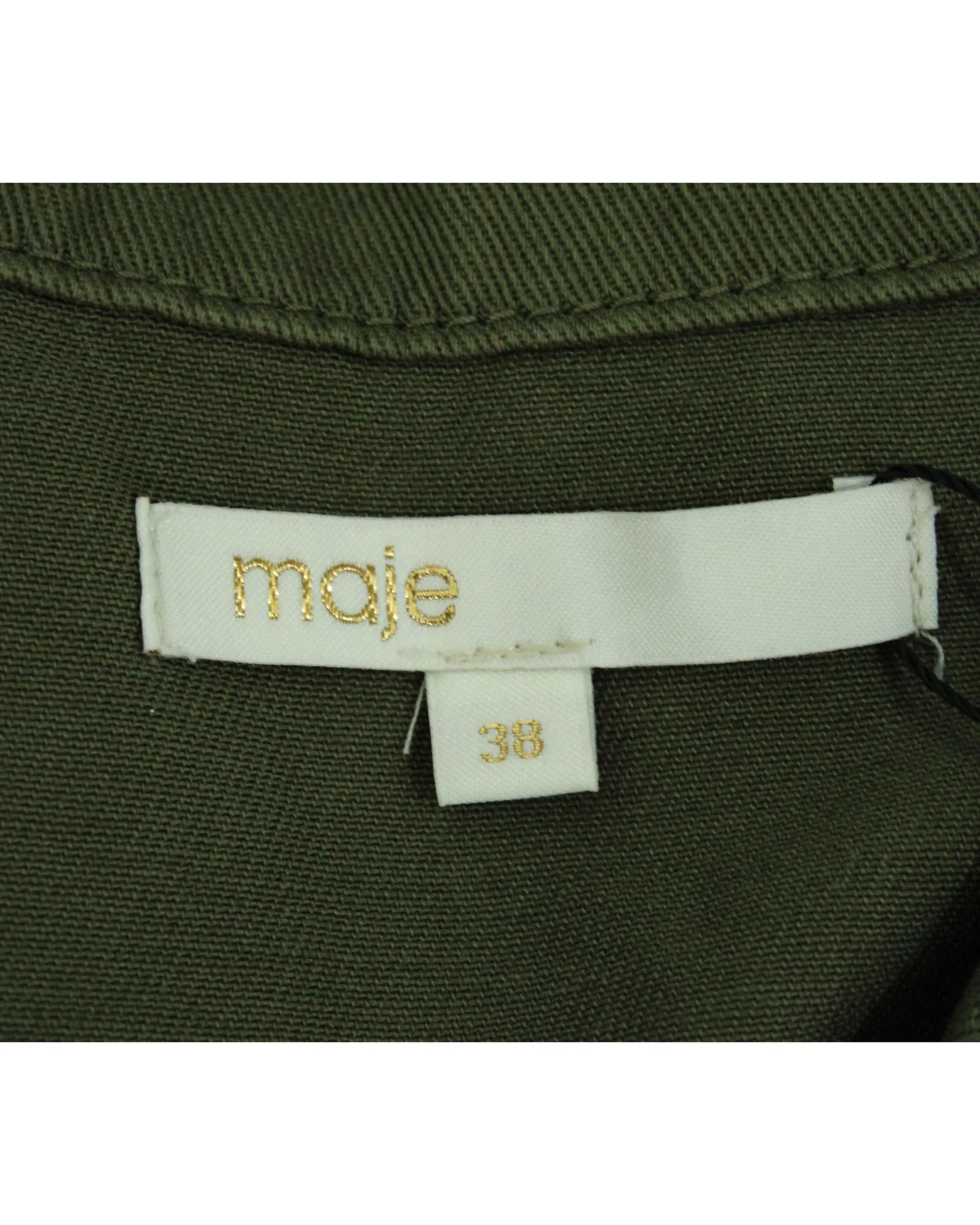 Maje Twill Jumpsuit in Green Cotton
