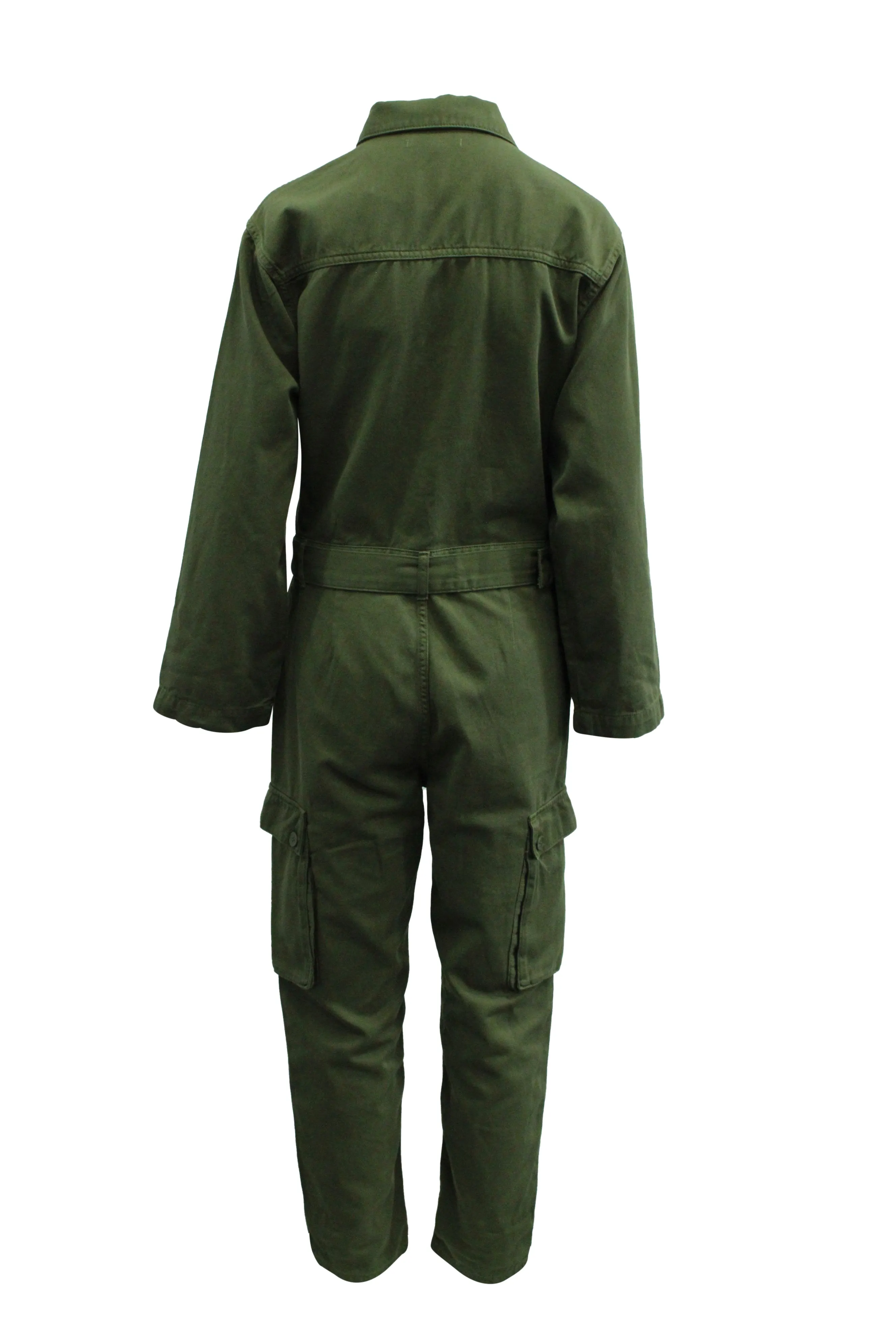 Maje Twill Jumpsuit in Green Cotton