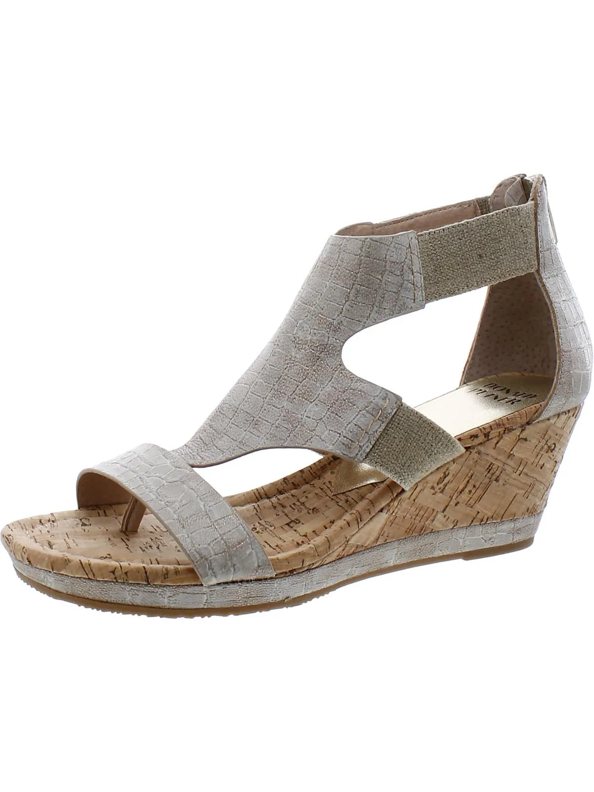 Maraa       Womens Patent Leather Thong Wedge Sandals