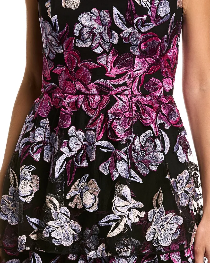 Marchesa Notte Tiered Strapless Gown