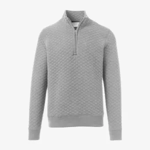 Men Diamond Quilted Half-Zip Sweatshirt In Medium Grey