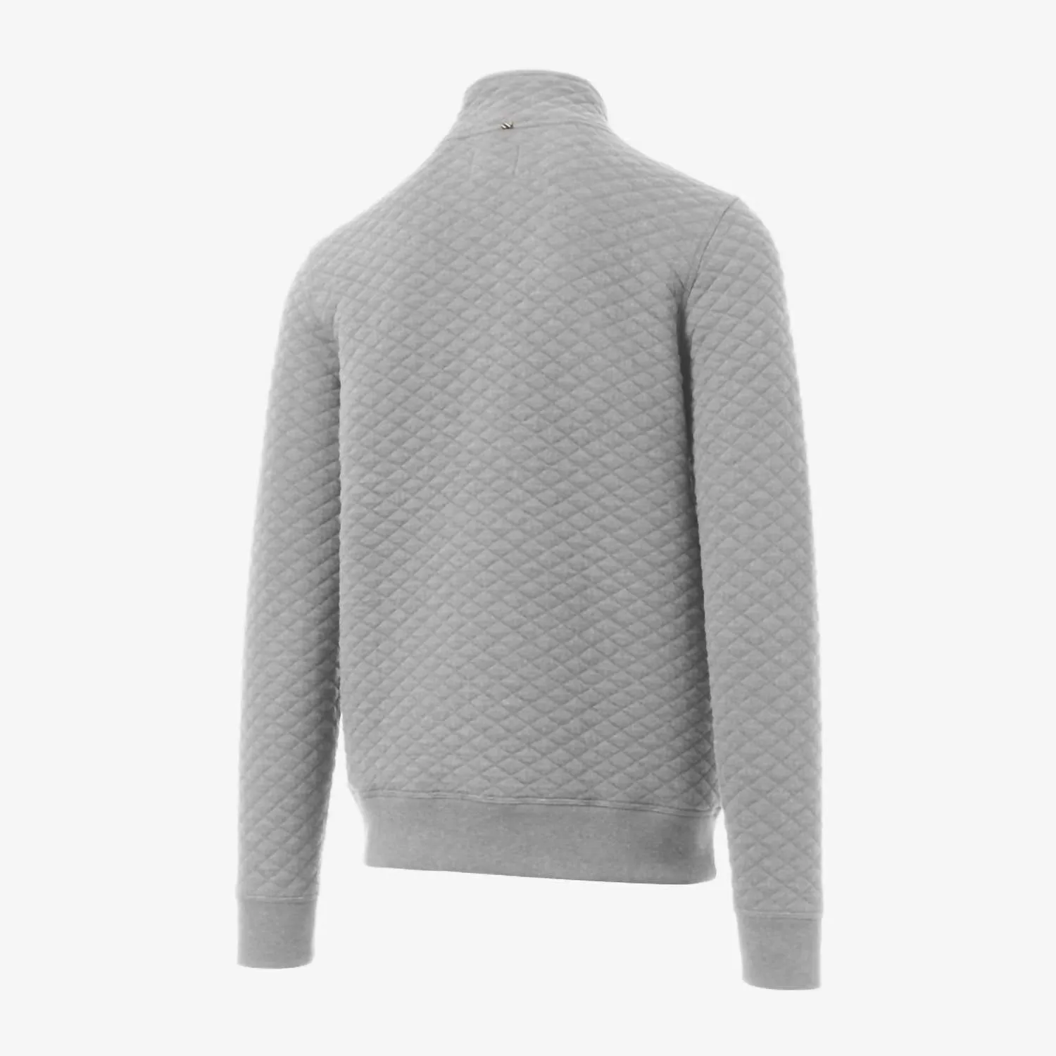Men Diamond Quilted Half-Zip Sweatshirt In Medium Grey