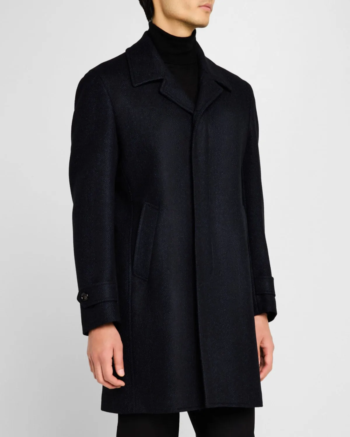 Men's Chevron Double-Face Overcoat