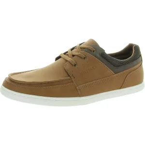 Mens Faux Leather Lace Up Boat Shoes