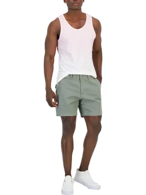 Mens Solid Cotton Flat Front