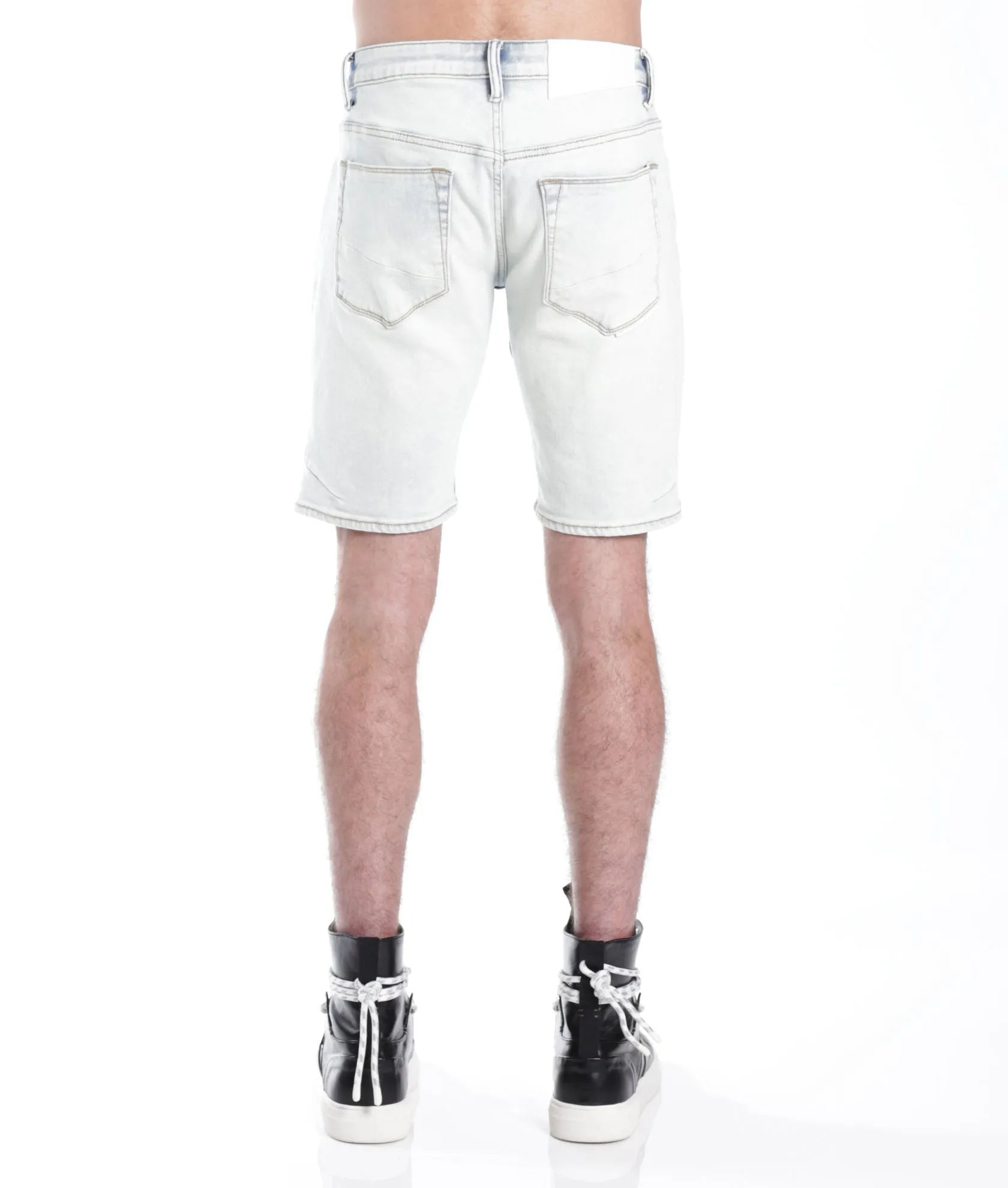 Mero Slim Short W/White Belt In Zephyr