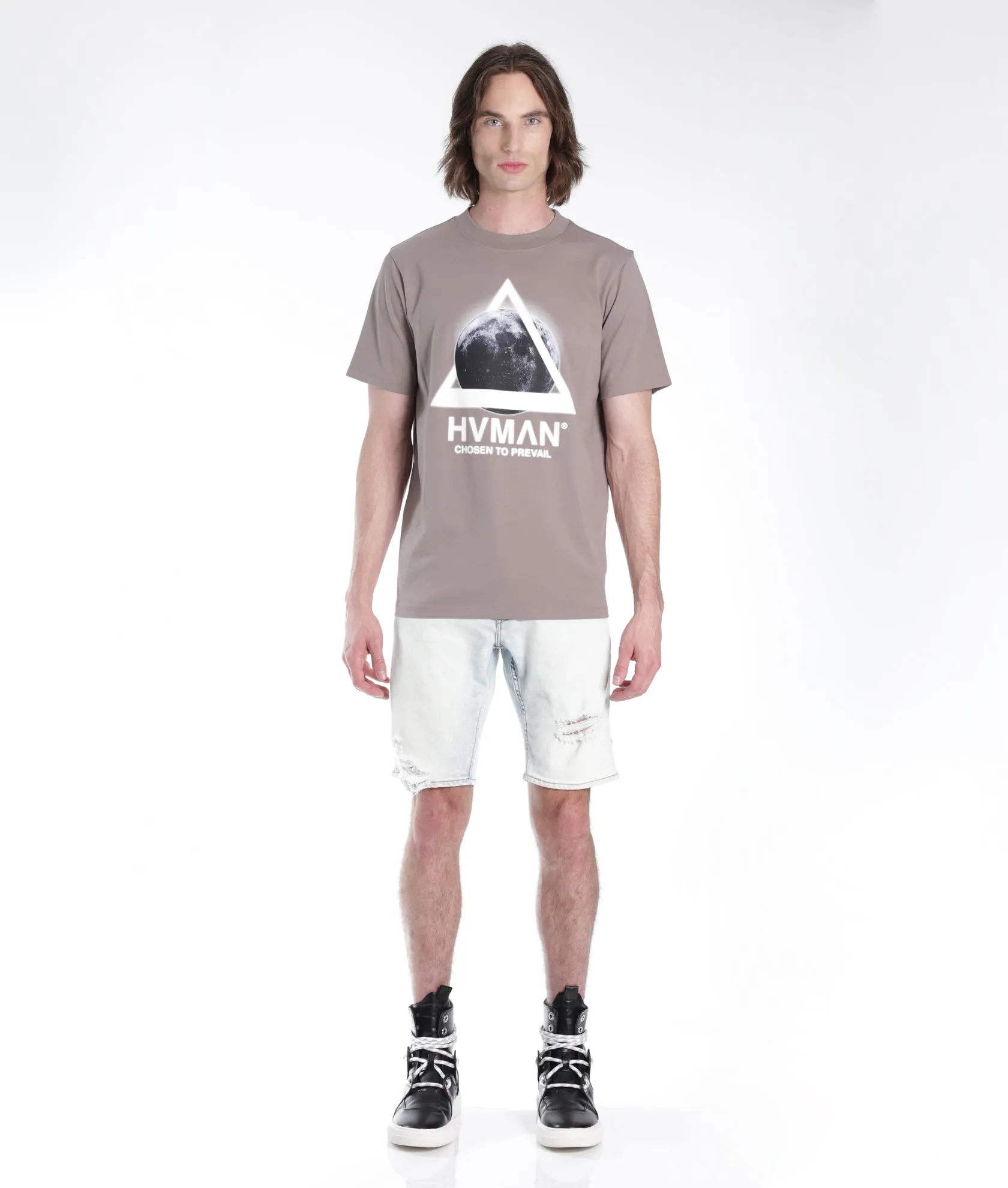 Mero Slim Short W/White Belt In Zephyr