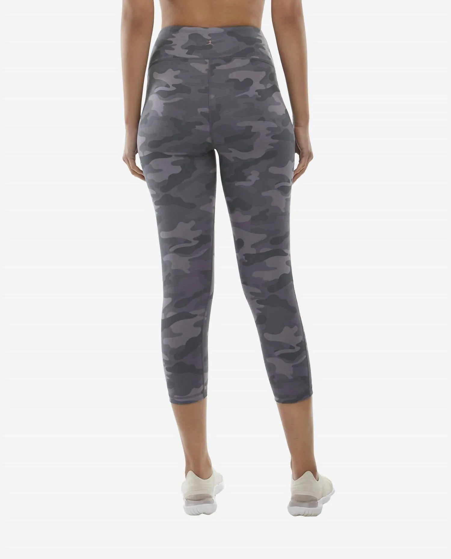 Mid-Rise Camo Cropped Leggings In Grey Camo Print