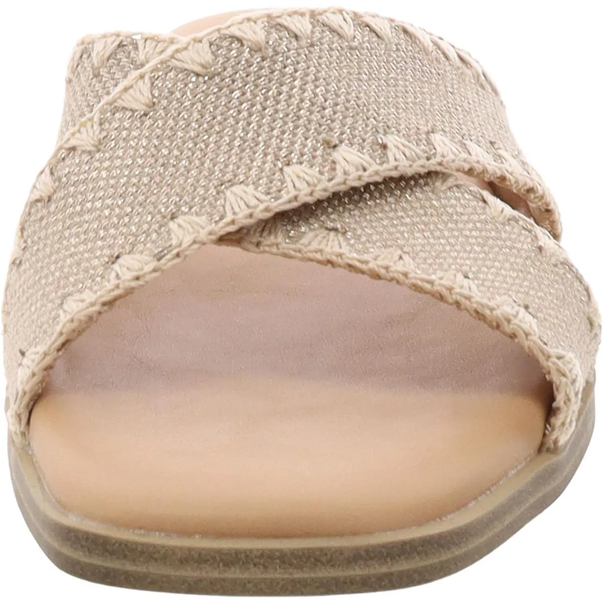 Miguel Womens Slip On Criss Cross Slide Sandals