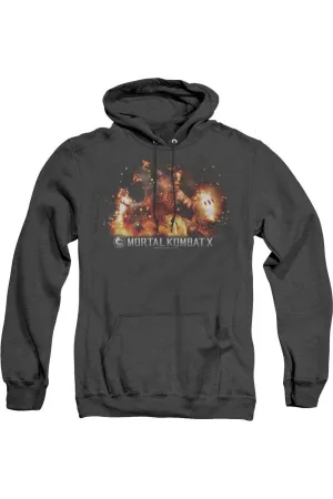 Mortal Kombat X Scorpio Flames Adult Heather Hoodie / Hooded Sweatshirt