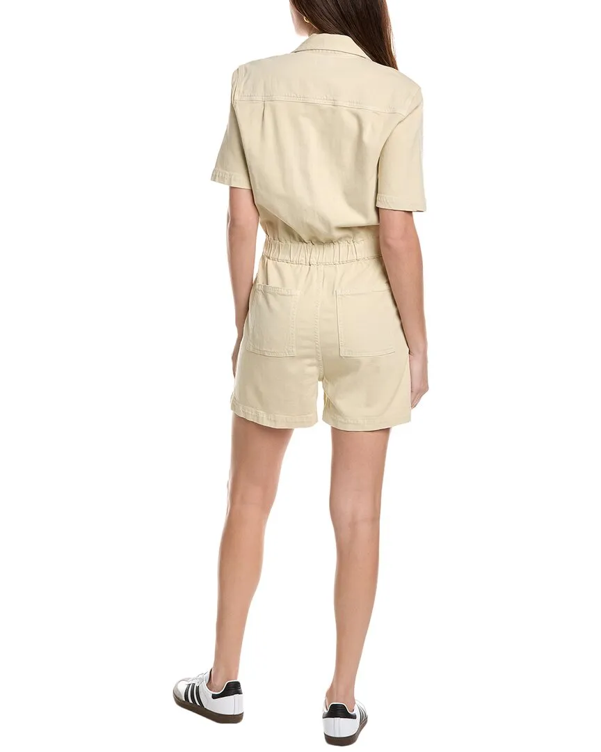 MOTHER The Patch Springy Linen-Blend Romper