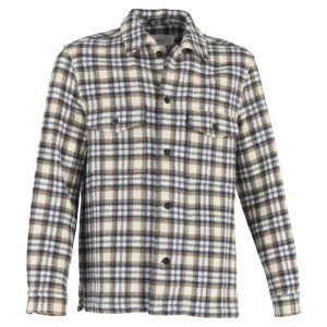 Mr. P. Checked Button-Down Overshirt in Multicolor Wool