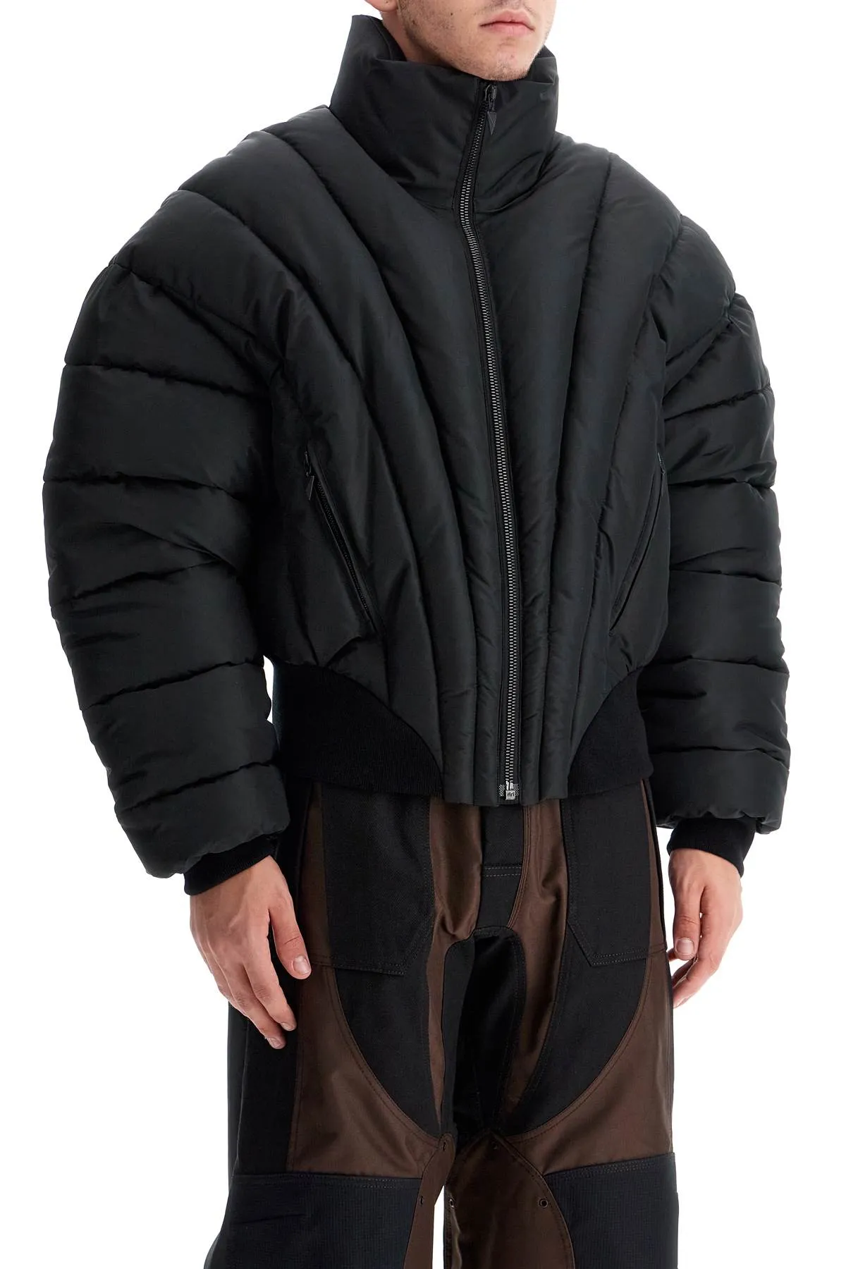 Mugler Men's Cropped Bomber Jacket