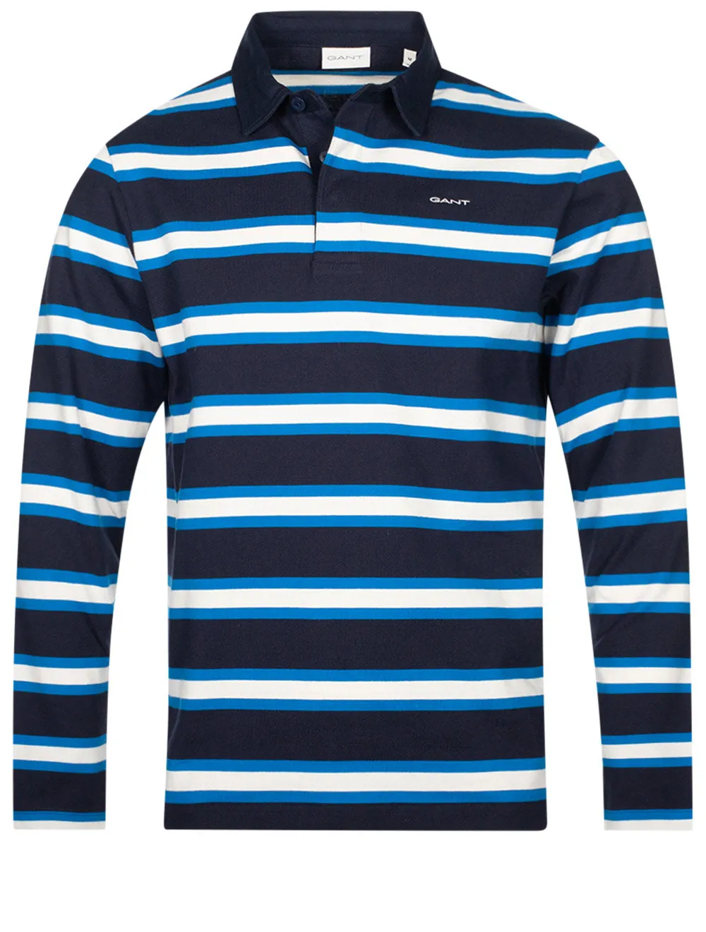 Multistripe Long Sleeve Rugger Evening Blue