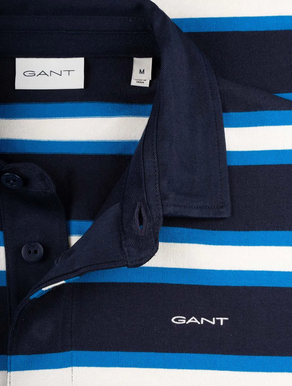 Multistripe Long Sleeve Rugger Evening Blue