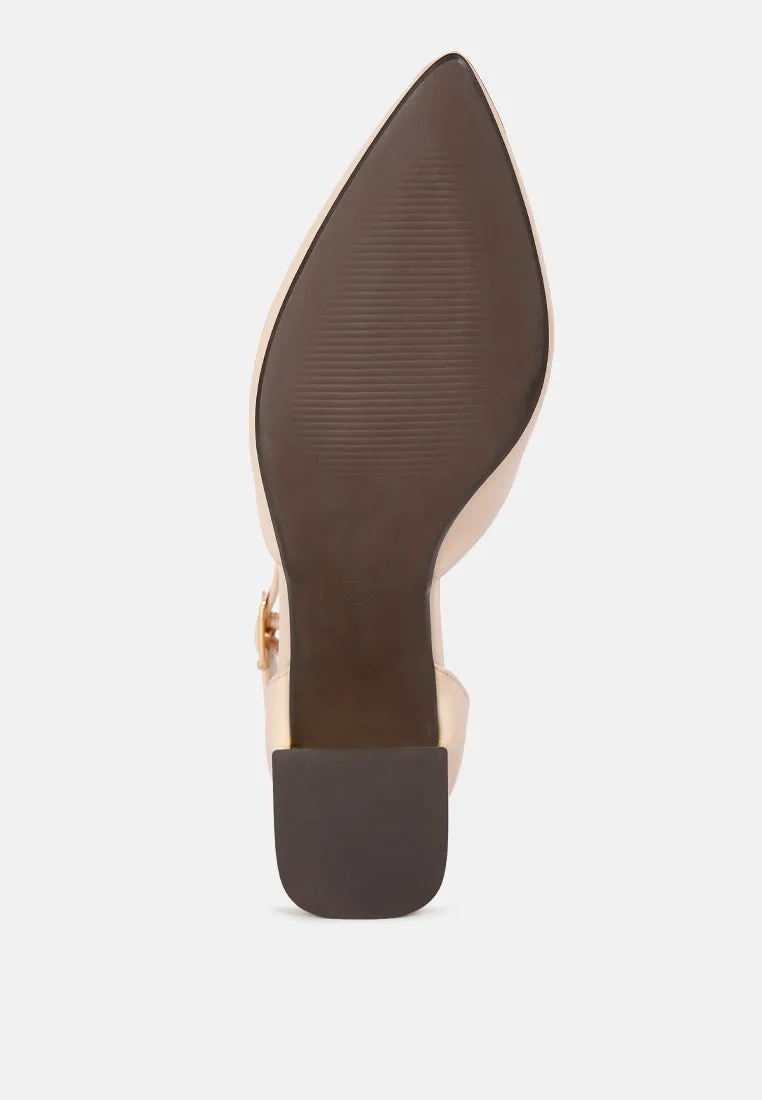 myla faux leather metallic sling heeled sandals