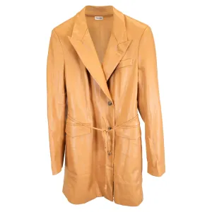Nanushka Remi Blazer Dress in Brown Vegan Leather