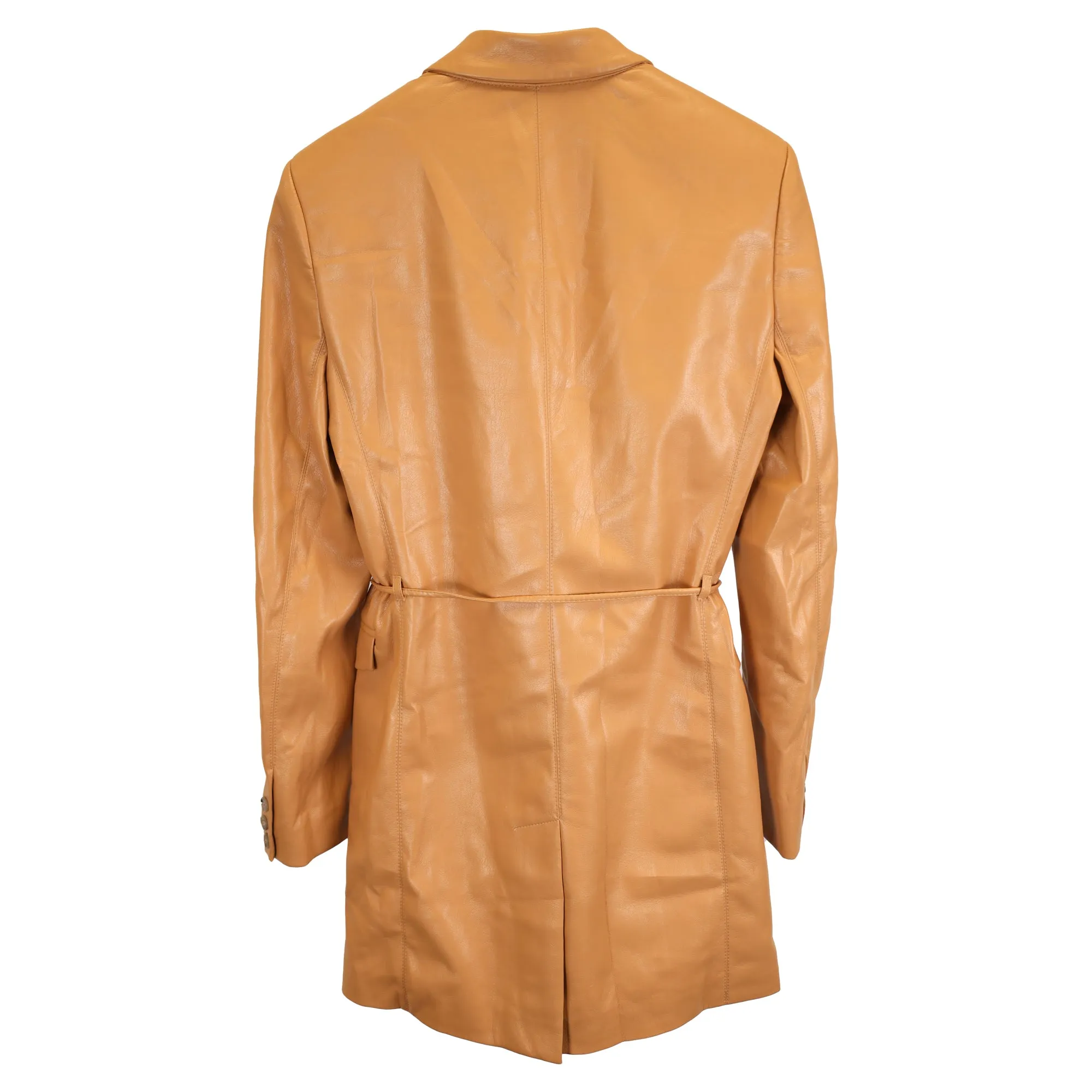 Nanushka Remi Blazer Dress in Brown Vegan Leather
