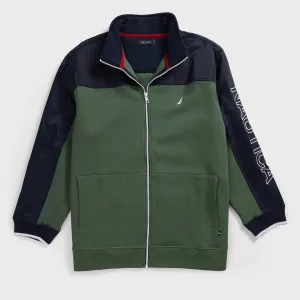 Nautica Men's Big & Tall Colorblock Full Zip Track Jacket Pineforest Nautica