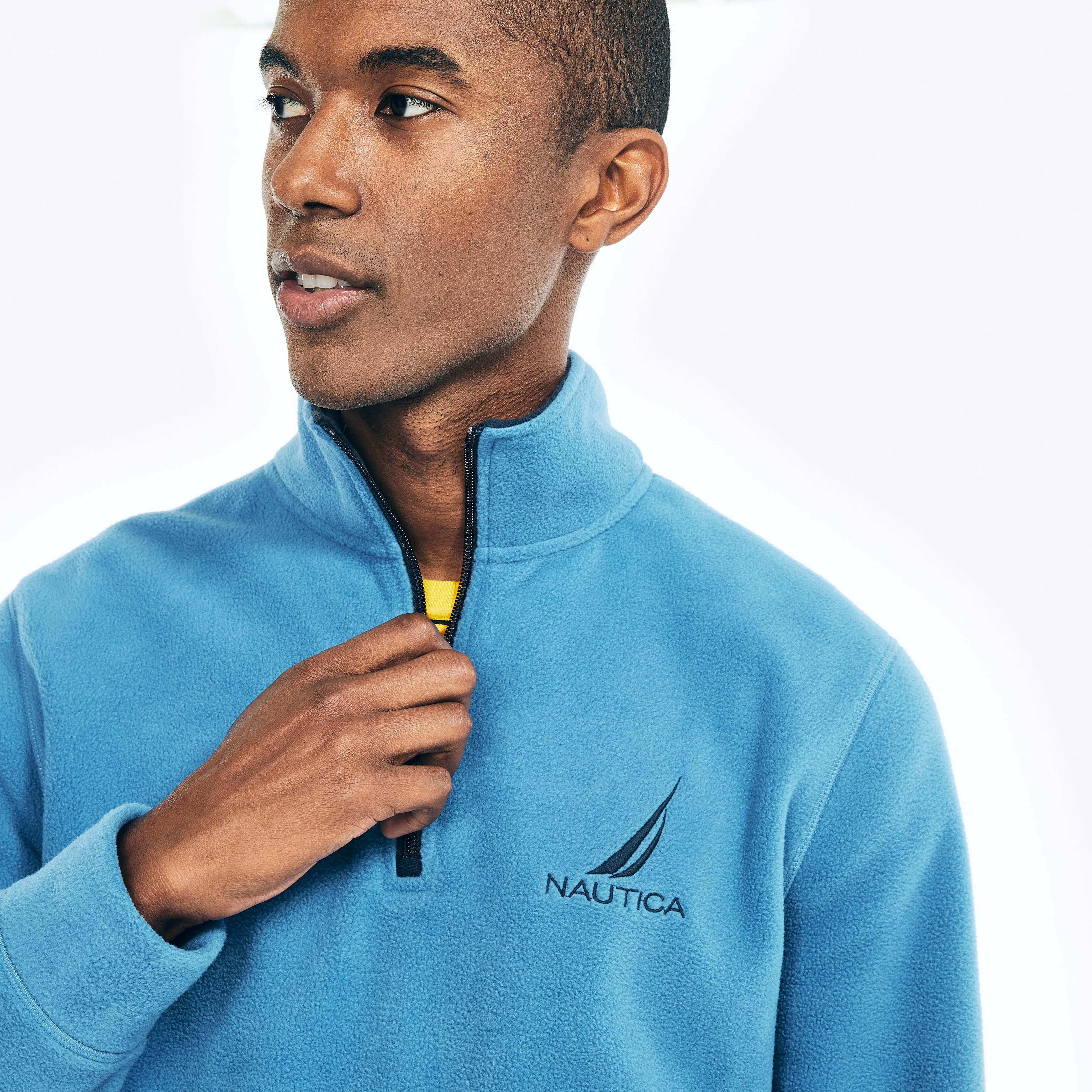 Nautica Mens Quarter Zip Nautex Fleece Pullover