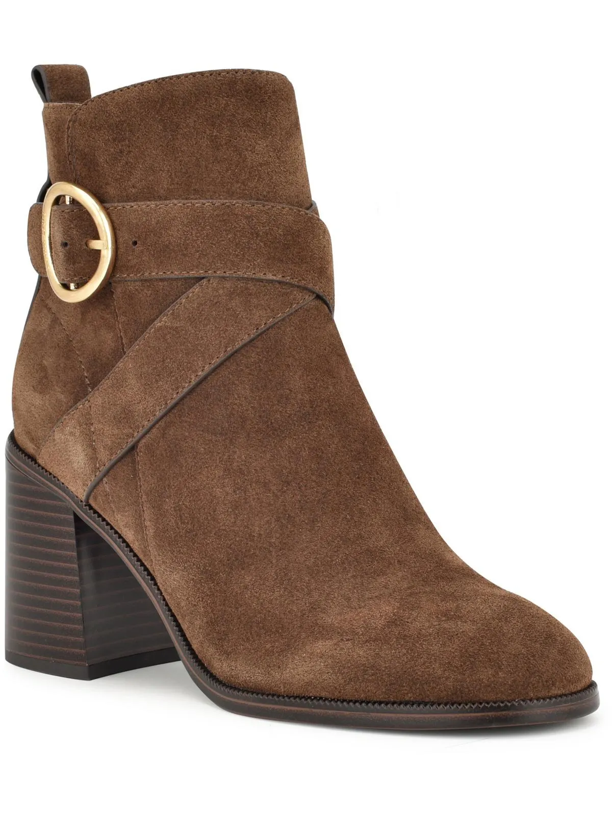 NEEDYOU Womens Suede Block heel Booties